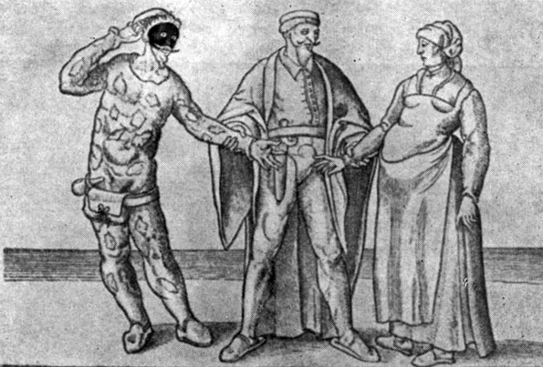 Арлекин, Панталоне и Франческина. XVI в.